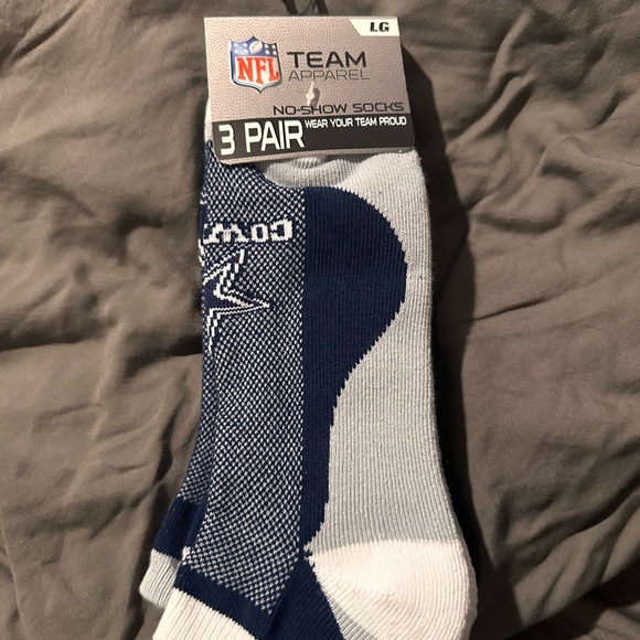 Dallas Cowboys NFL Team Apparel No-Show Socks -3 Pair, Size:L. NWT - Picture 4 of 6